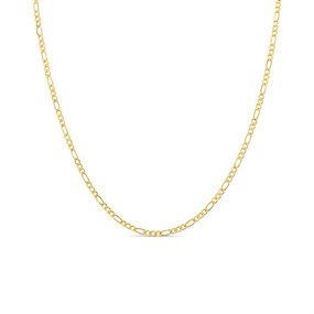 Bonded Silver And 9ct Gold Figaro Necklace - R9926