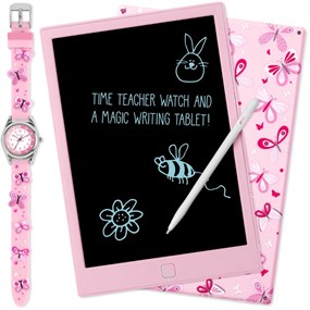 Tikkers ATK1111-PAD 3D Butterfly Watch And Writing Pad Gift Set - W01185