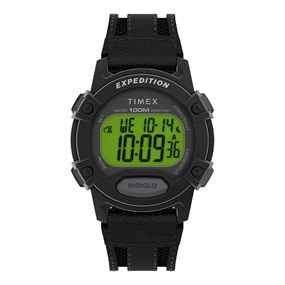 Timex TW4B25200 Expedition Digital Black Leather Strap Watch - W04205