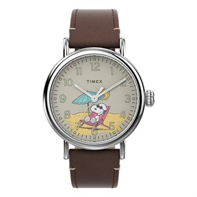 Timex TW2V61200 Peanuts Snoopy Brown Leather Strap Watch - W04215
