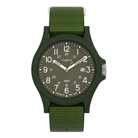 Timex TW2V96000 Trend Indiglo Green Recycled Fabric Strap Watch - W04220