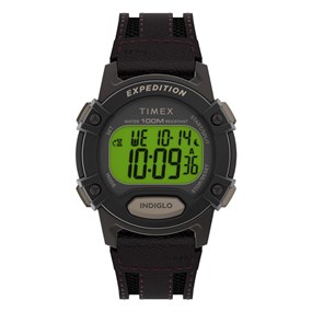 Timex TW4B24500 Expedition Chronograph Black Leather Strap Watch - W04229