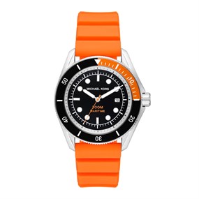 Michael Kors MK9157 Maritime Orange Silicone Strap Watch - W08200