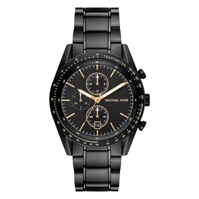 Michael Kors MK9113 Chronograph Black IP Bracelet Watch - W08204