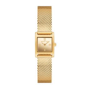 Michael Kors MK4959 Georgie Gold Plated Square Case Mesh Bracelet Watch - W08207