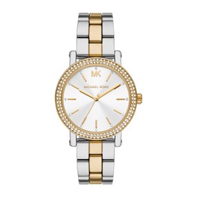 Michael Kors MK7550 Corey Two Tone Stone Set Bracelet Watch - W08214