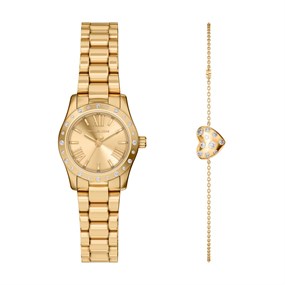 Michael Kors MK4992SET Stone Set Watch And Heart Bracelet Set - W08219