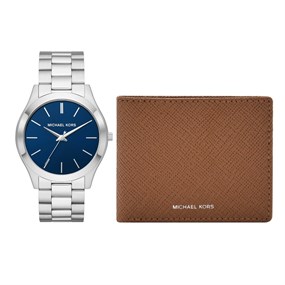 Michael Kors MK1060SET Blue Dial Watch And Wallet Gift Set - W08226