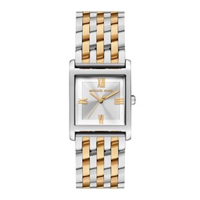 Michael Kors MK4935 Petite Georgie Two Tone Square Case Bracelet Watch - W08244