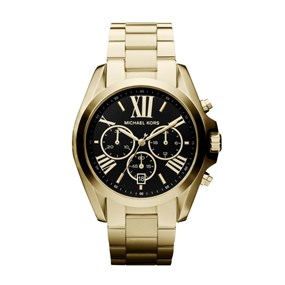 Michael Kors MK5739 Bradshaw Gold Tone Black Dial Bracelet Watch - W08245