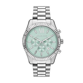 Michael Kors MK9264 Lexington Chrono Stainless Steel Aqua Dial Bracelet Watch - W08249