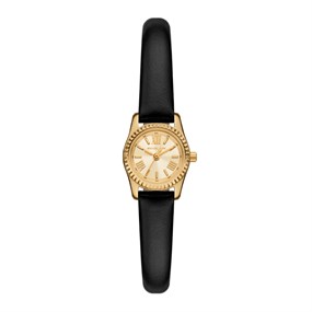 Michael Kors MK4901 Micro Lexington Black Leather Strap Watch - W08253