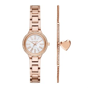 Michael Kors MK3858 Taryn Rose Tone Watch And Bracelet Gift Set - W08256