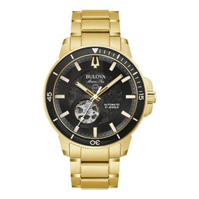 Bulova Marine Star 97A174 Automatic Gold Tone Bracelet Watch - W09296