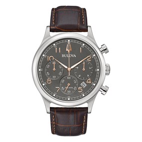Bulova 96B356 Chronograph Black Strap Watch - W09366