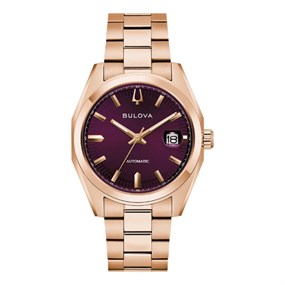 Bulova 97B234 Surveyor Automatic Rose Tone Bracelet Watch - W09423