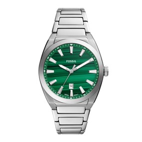 Fossil FS6056 Everett Stainless Steel Green Malachite Dial Bracelet Watch - W10444