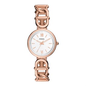 Fossil ES5273 Carlie Rose Tone Chain Bracelet Watch - W10524