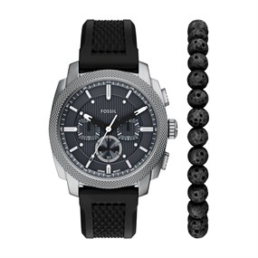 Fossil FS6145SET Machine Chronograph Watch And Bracelet Gift Set - W10534
