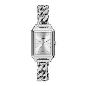 Fossil ES5477 Raquel Stainless Steel Rectangular Case Chain Bracelet Watch - W10538