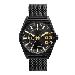 Diesel DZ2194 Scraper Black IP Mesh Bracelet Watch - W11354