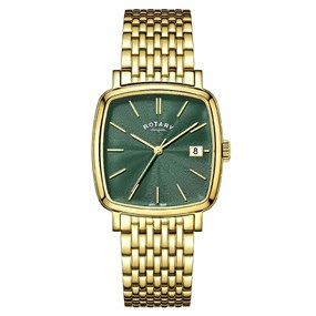 Rotary RGB05308/24 Heritage Astoria Gold Tone Green Dial Bracelet Watch - W13337