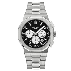 Rotary GB05450/65 Regent Chronograph Stainless Steel Black Dial Bracelet Watch - W13338