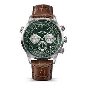 Rotary RGS10094/24 Pilot Chronograph Brown Leather Strap Watch - W13350
