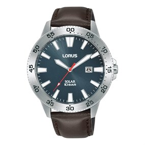 Lorus RX349AX9 Solar Brown Leather Strap Watch - W16368