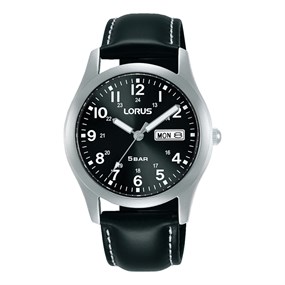 Lorus RXN79DX9 Black Leather Strap Watch - W16375