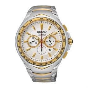 Seiko Coutura SRWZ24P9 Two Tone Chronograph Bracelet Watch - W24158