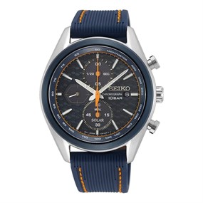 Seiko SSC775P1 Solar Chronograph Blue Resin Strap Watch - W25159