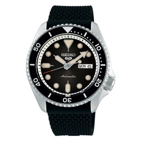 Seiko 5 Sports SRPD73K2 SKX Automatic Black Silicone Strap Watch - W25461