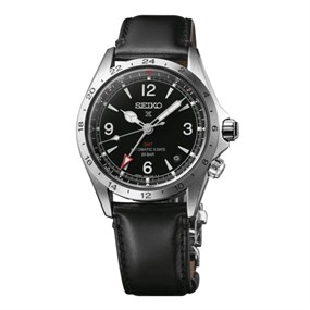 Seiko Prospex SPB379J1 GMT Automatic Black Leather Strap Watch - W25568