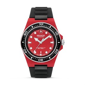 Swiss Military SMWGN0001183 Ocean Pioneer Black Silicone Diver's Watch - W2679