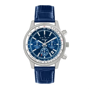 Spirit SP1007 Chronograph Blue Leather Strap Watch - W27126
