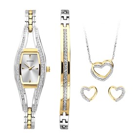 Sekonda 49102 Two Tone Necklace, Earrings, Bracelet & Watch Gift Set - W32498