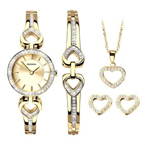 Sekonda 49103 Heart Necklace, Earrings, Bracelet & Watch Gift Set - W32499