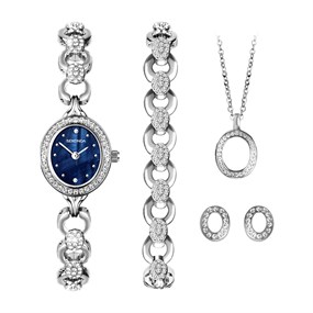 Sekonda 49105 Blue Dial Watch, Bracelet, Necklace & Earrings Gift Set - W32501