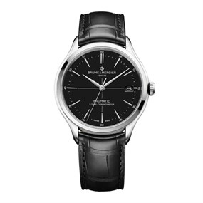 Baume & Mercier M0A10692 Clifton Automatic Black Leather Strap Watch - W35112