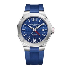 Baume & Mercier M0A10659 Riviera GMT Automatic Blue Strap Watch - W35114