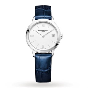 Baume & Mercier M0A10353 Classima Blue Leather Strap Watch - W3526