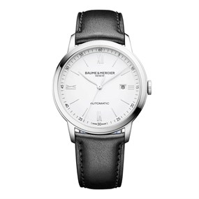 Baume & Mercier BM0A10332 Classima Automatic Black Leather Strap Watch - W3548