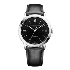 Baume & Mercier BM0A10453 Classima Automatic Black Leather Strap Watch - W3549
