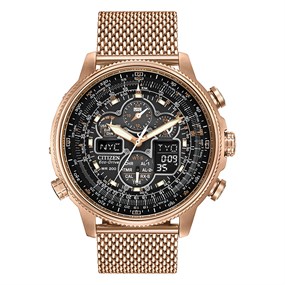 Citizen JY8033-51E Navihawk A.T Rose Tone Mesh Bracelet Watch - W38188