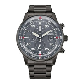 Citizen CA0696-57H Sport Eco-Drive Grey IP Bracelet Watch - W38487