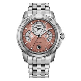 Citizen BU0080-52X Calendrier Moonphase Stainless Steel Pink Dial Bracelet Watch - W38535