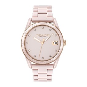 Coach 14503264 Preston Pink Ceramic Bracelet Watch - W43143
