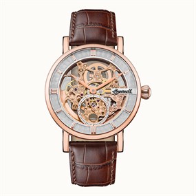 Ingersoll I00401B The Herald Automatic Brown Leather Strap Watch - W4956