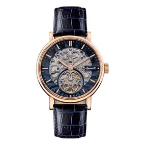 Ingersoll I05808 The Charles Automatic Blue Leather Strap Watch - W4984